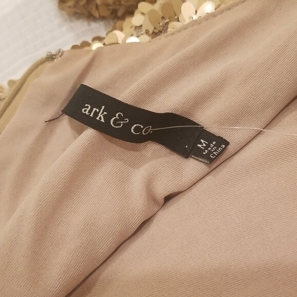 NWT Ark & Co Sequin Mini Dress, gold, size M - Picture 11 of 15